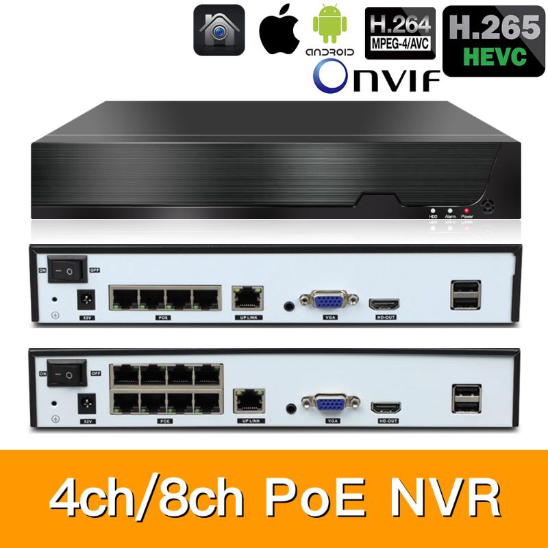 

H.265 8ch*5MP 4ch/8ch PoE Network Video Recorder Surveillance PoE NVR 4/8Channel For HD xmeye IP Camera 802.3af ONVIF