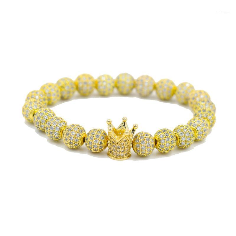 

Micro CZ Gold Crown Ball Bracelet Men Charm Gold Beads Bracelet For Men Crown Bracelets Jewelry Pulseira Drop Shipping1