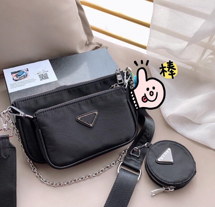 

luxurys designer bags Designer handbags ladies Genuine leather handbag with letters shoulder bag 3 Pieces Coin Purse, Black