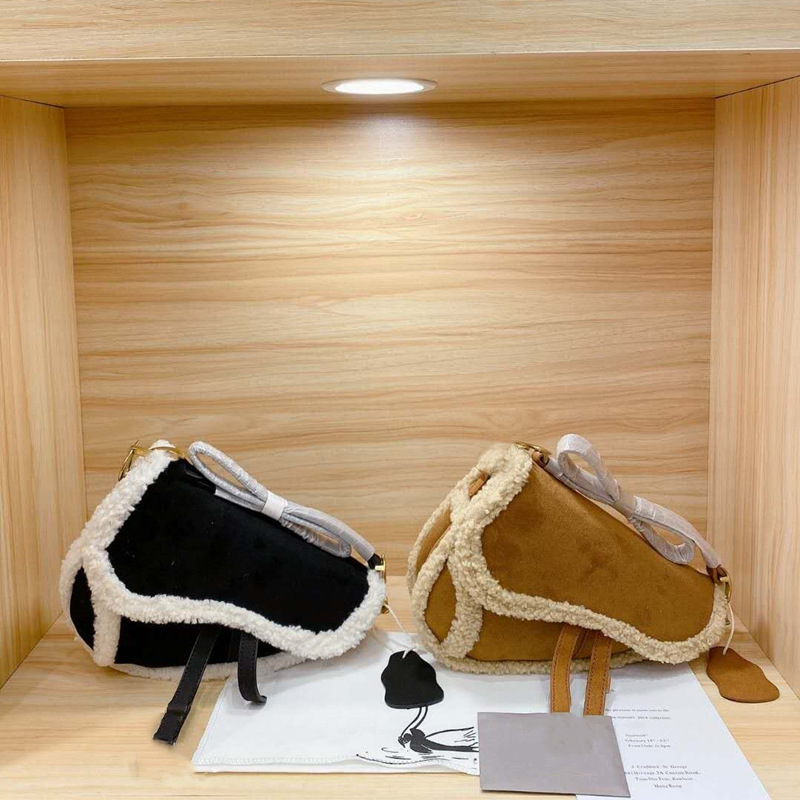 

Designer Camel Hair Saddle Bags Fashion Women Classic Shoulder Bag Crossbody Bag High Quality Genuine Leather Messenger Bag Letter Handbag