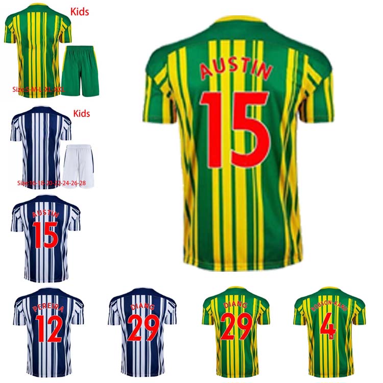 

kids kit WEST Soccer Jerseys 2021 LIVERMORE PHILLIPS BRUNT PEREIRA GROSICKI AUSTIN SAWYERS DIANG BROM Football shirt, Black;yellow