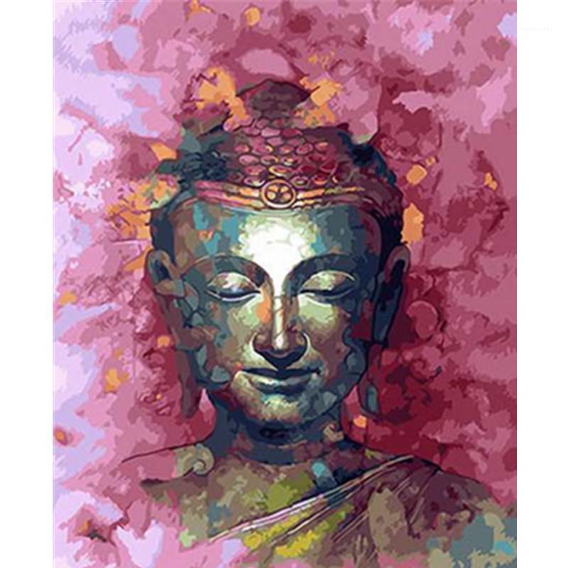 

Painting By Numbers DIY Dropshipping 40x50 50x65cm Painted Buddha statue Figure Canvas Wedding Decoration Art picture Gift1