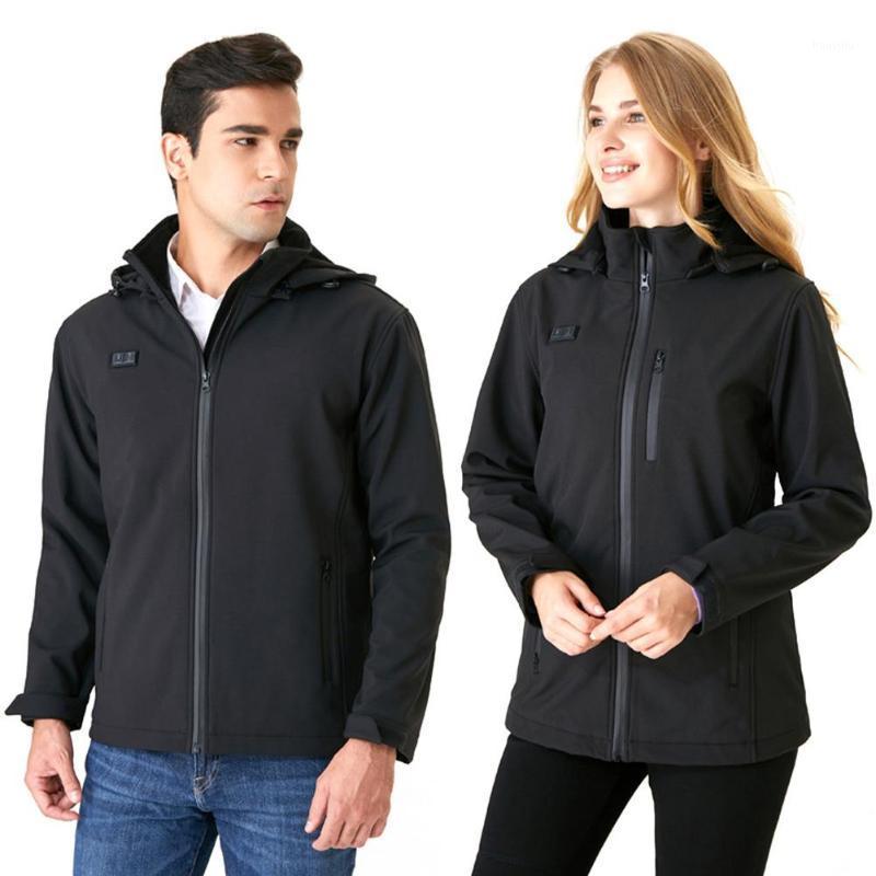 

USB Smart Electric Heated Jacket 3 Levels Adjustable Temperature Dual Switch Abdomen Back 4 Areas Skiing Heating Clothes1, Men l