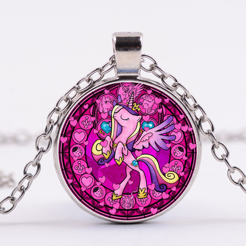 

Cute My Little Horse Luna Princess Necklace Rainbow Horse Baoli Ponies Girls Long Chain Gem Handmade Fashion Kids Jewelry