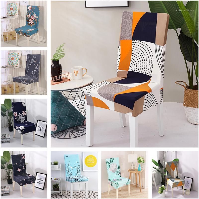 

Modern Geometric Elastic Dining Chair Covers Spandex Anti-dirty Kitchen Seat Case Stretch Dining Chair Slipcovers Wedding 1 pcs1