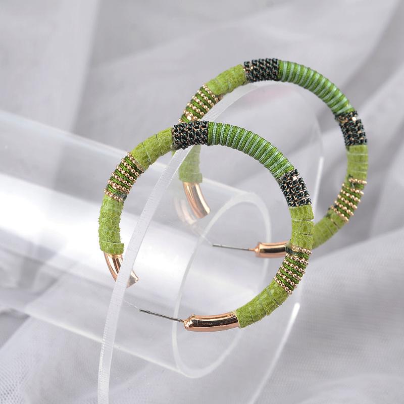 

Hoop & Huggie Noomi Women's Jewelry Exquisite Luster Coil Chain Hand Wound Fashion Retro Personality Metal Round Earrings Europe And America