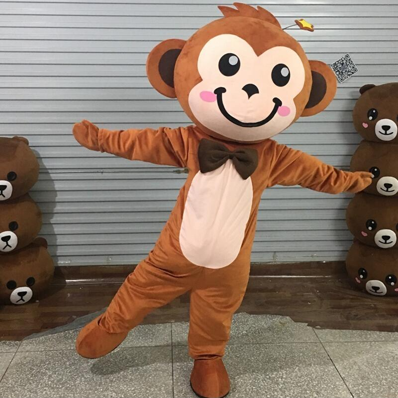 Mascot CostumesLittle Monkey Mascot Costume Fancy Mascotte Cartoon Appearl Halloween Birthday Costume Adult Clowns & Circus-image-747359620