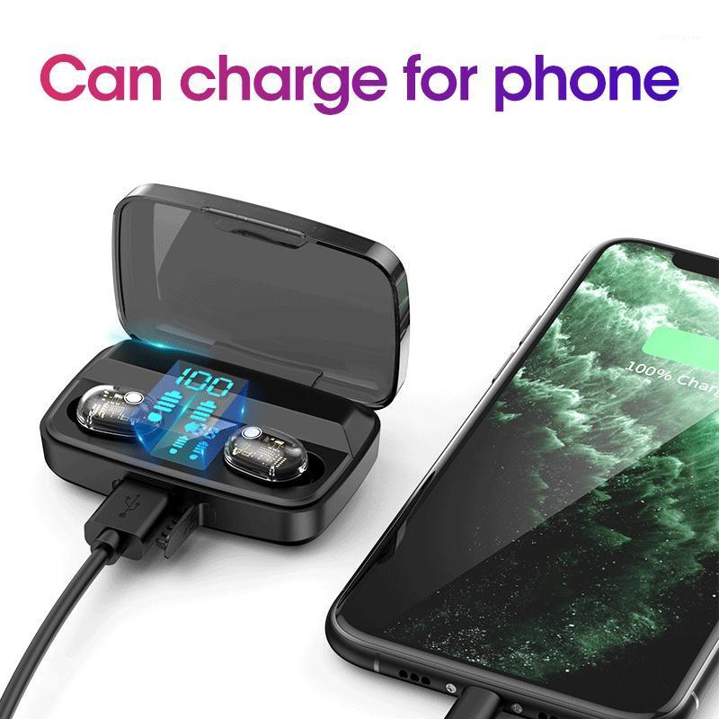 

The New TWS Bluetooth Wireless 5.0 Mini In-Ear Sports Transparent Binaural Waterproof Noise-cancelling Headset With Charging Com1, Black