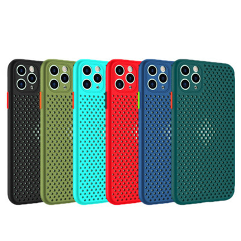 

Mobile Phone Case Mesh Style For iPhone 12 11 Pro Max XR XS X Max 7 8 6S Plus Phone Shell Protective Cover DHL Fast Shipping, Sky blue