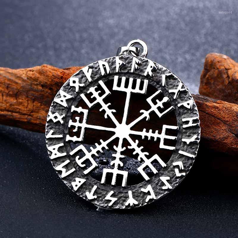 

Pendant Necklaces 316L Stainless Steel Viking Odin's Symbol Of Norse Runic Necklace Runes Vegvisir Compass Chain1