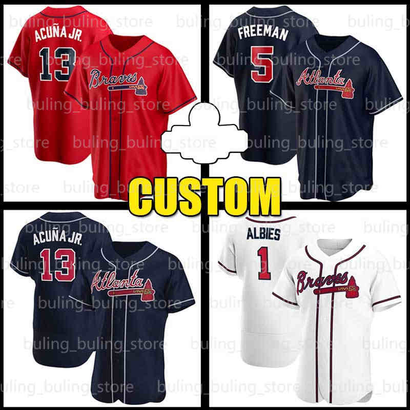 

13 Ronald Acuna Jr Jersey Acuña Jorge Soler Baseball Jerseys Dale Murphy Braves Matt Olson Max Fried Austin Riley Dansby Swanson Hank Aaron Chipper Jones Ozzie Albies, Custom men 2021 new cool base(y s)