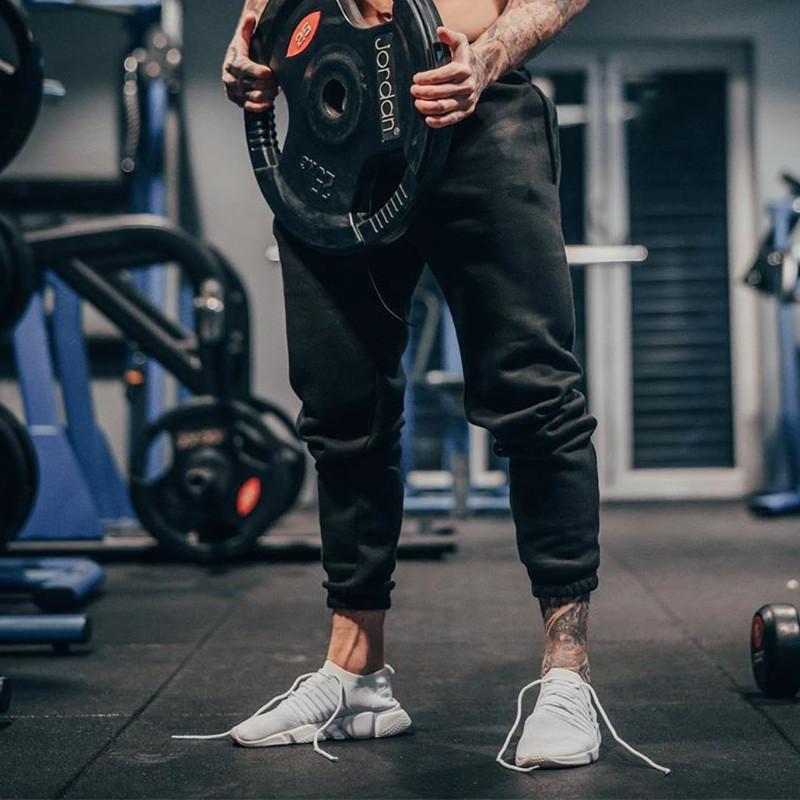 

Sturdy track pants jogging pants for men slacks for men fitness exercise night sport Spring and autumn sport, Black