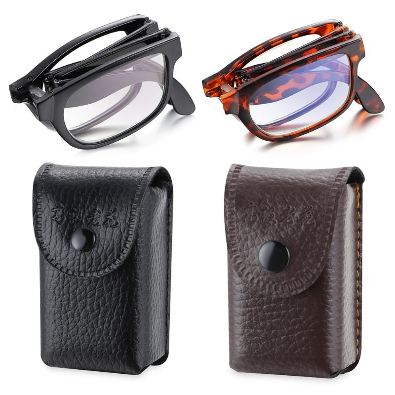 

Anti Blue Light Presbyopic Glasses Portable Folding Reading Glasses with Case Diopter+1.0~4.0 Vision Care Compact Holder