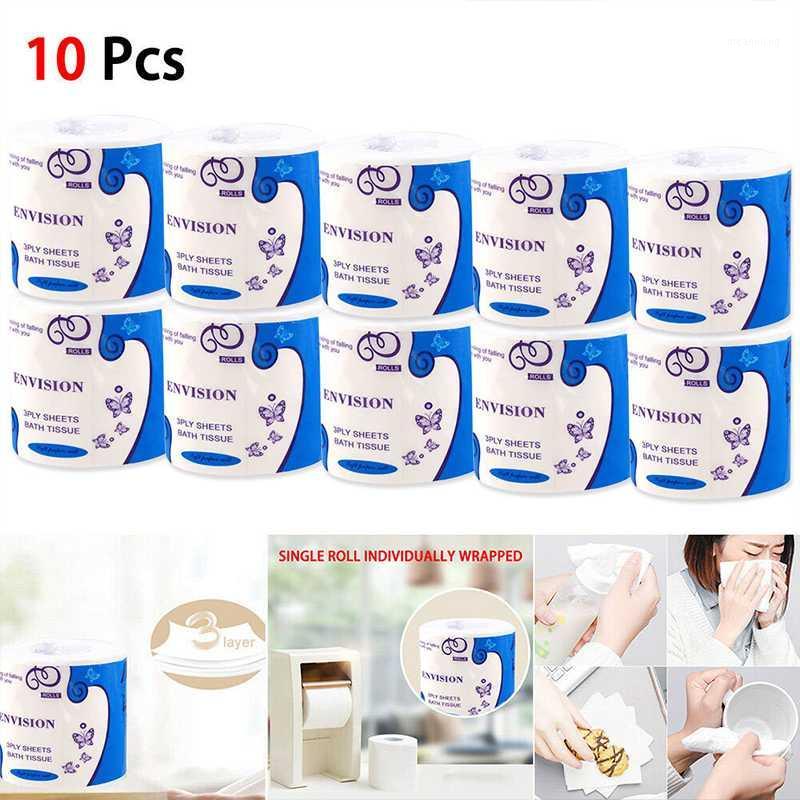 

hot 10 roll white 4-Layer Native Wood Soft Toilet Paper Native Wood Soft Toilet paper tissue Home Bath1