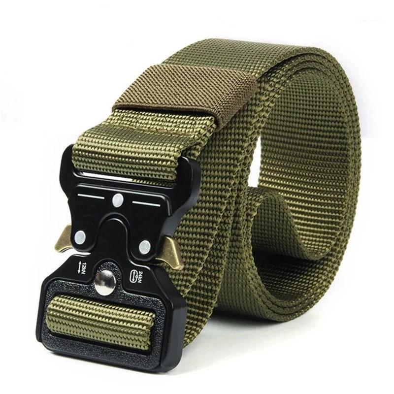 

Belts Men's Military Classic Tactical Belt High Elastic Metal Hook Outdoor Training Quality Nylon Soldier, Black;brown
