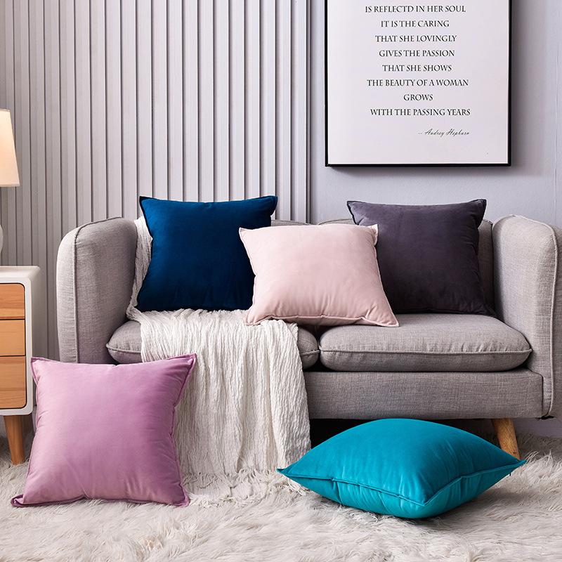 

Classic Fashion Blue Pink High Quality Thicken Velvet Cushion Cover Pillow Cover Pillowcase Home Decorative Sofa Throw Pillows Pillow Case