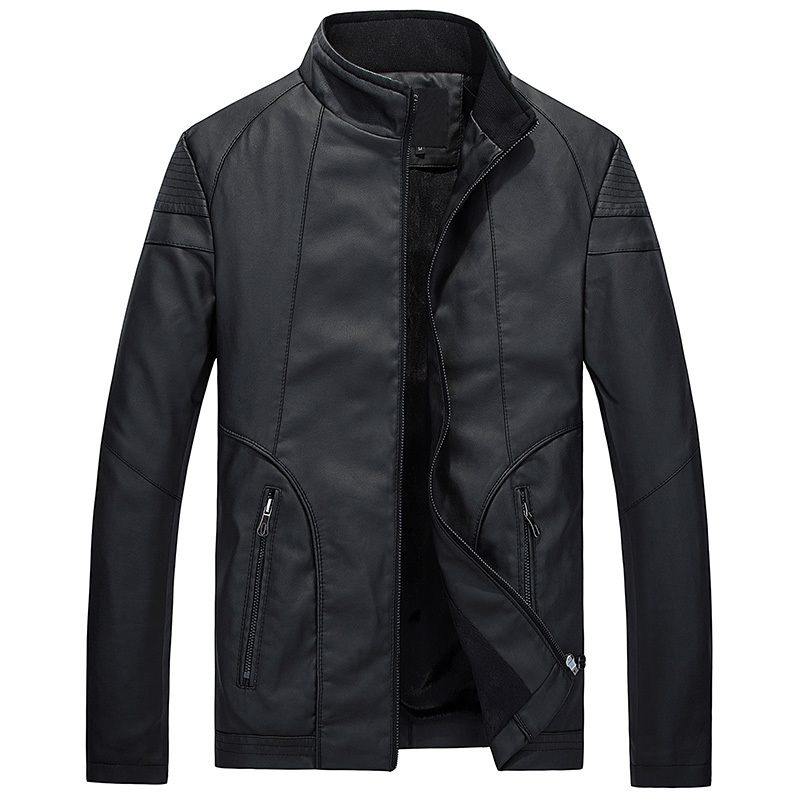 

2021 Men Jacket From New the Previous Arrival of Pu Leather Spring Jackets Autumn Male Clothing 1SA2, Black