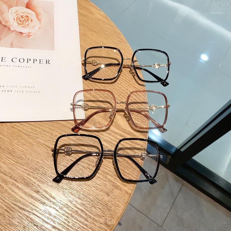 

Men Women Big Size Tilted Lens Glasses Frame Flat Mirror Frame Vintage Brand Eyeglasses Frames Clear Lenses Glasses1