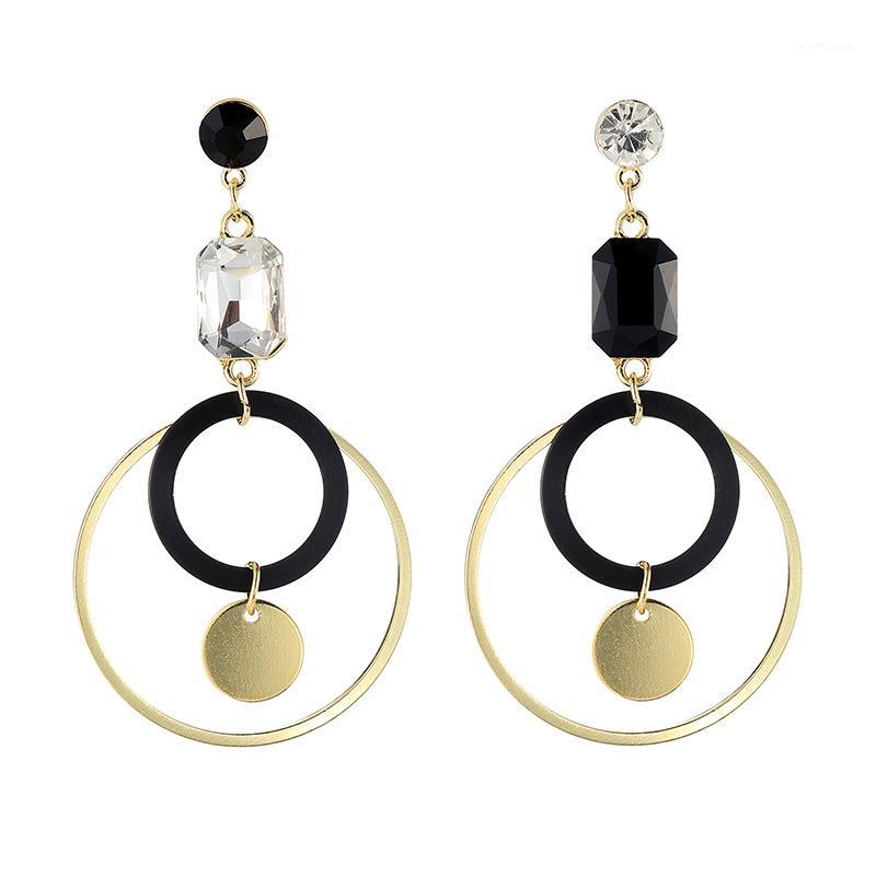 

Crystal hoop sparkling pendant earrings woman Korea 2020 new fashion simple accessories banquet jewelry gift birthday girl1