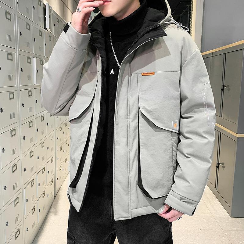 

2020 Autumn & Winter New Arrivals Thickened Plus Size Loose Simple Big Pocket Casual Wild Fashion Men Cotton Coat Free Shipping, Gray