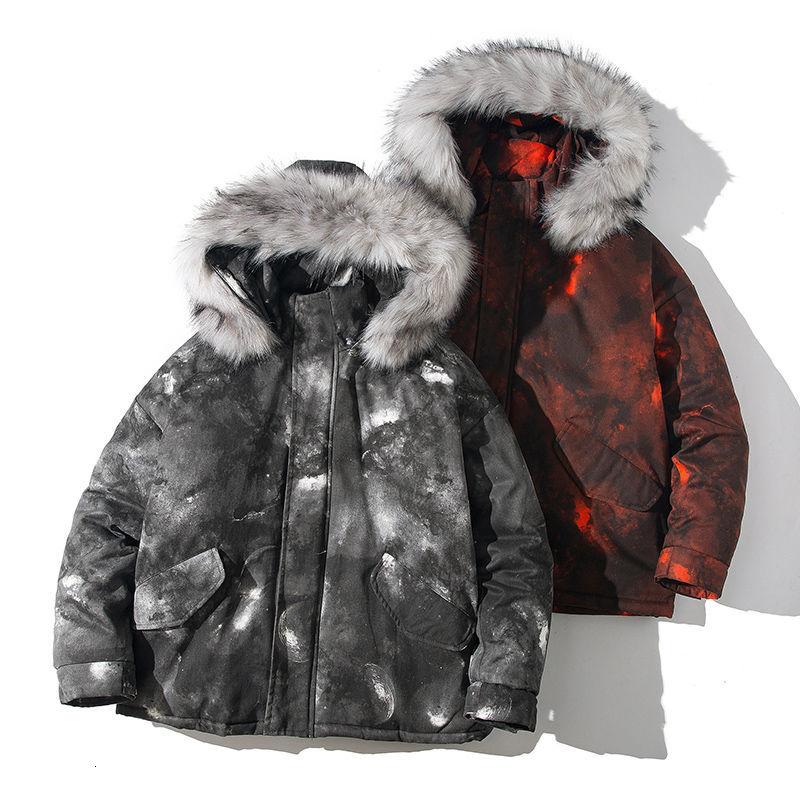 

ExtFination Men's Casual Hooded Parkas 2020 Winter New Woman Streetwear Oversize Warm Jackets Man Fashion Printed Clothing, Black