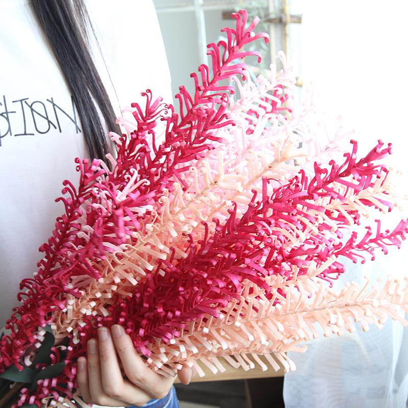 

2pcs 8Colors 79cm PE Bracken Grass Decorative Grass Artificial Flower Green Plant DIY Wedding Decoration Flower Bouqu, White