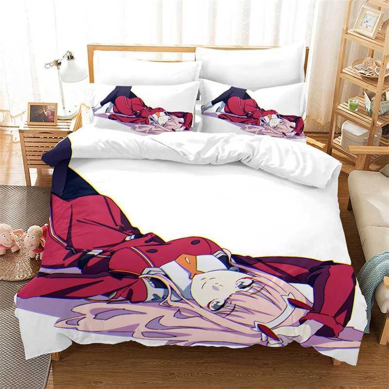 

DARLING in the FRANXX Anime Bed Set Duvet Covers Set Cartoon Comforter Bedding Sets Bedclothes Bed Linen (No Sheet) 031