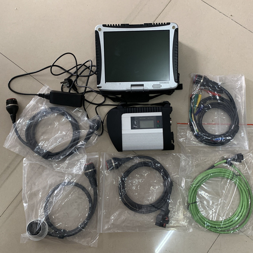 

Mb c4 star sd diagnostic tool CABLES FULL with laptop cf-19 table touch screen hdd 320gb WIN11 super 2022 ready to use