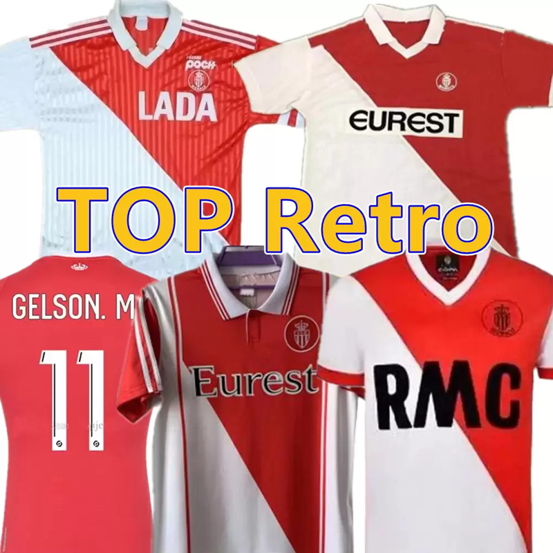 

82 90 91 92 94 95 96 97 Retro Version Soccer Jerseys 21 22 Monaco Collector' Tuybens 1998-2000 Dalger Vintage AS BEN YEDDER JOVETIC GOLOVIN Flocage JORGE Football Shirt, Black