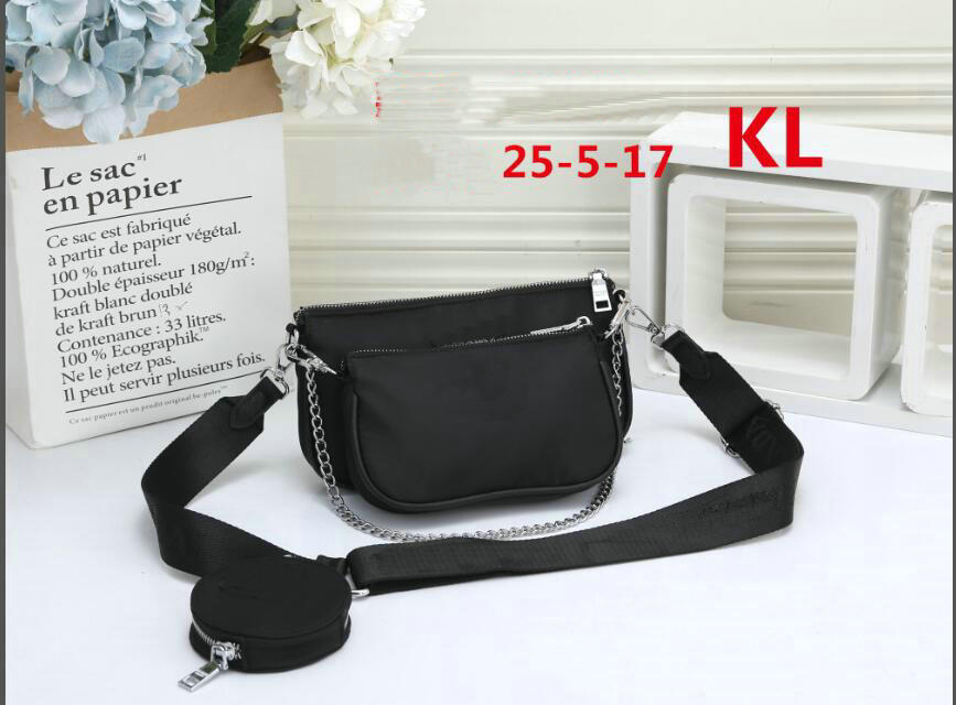 

women crossbody bag shoulder bags fashion handbag fashion Canvas bag handbag wallet phone bags Three-piece combination bags size:25x5x17 x5q, Khaki