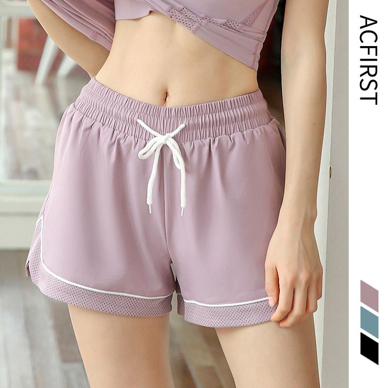

AcFirst Black Purple New Women Gym Pocket Running Shorts Breathable Quick Dry Pattern Short Workout High Waist Fitness Sportwear