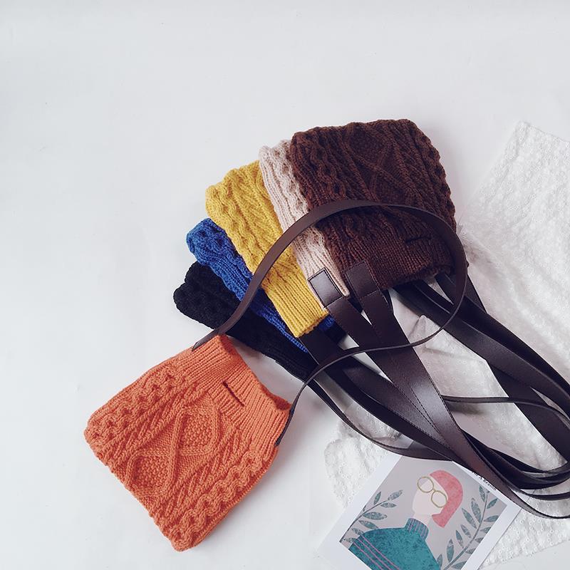 

Children's Mini Clutch Bag 2020 Autumn Winter Knitted Kids Purses and Handbags Mini Crossbody Baby Girls Coin Pouch Bag, White