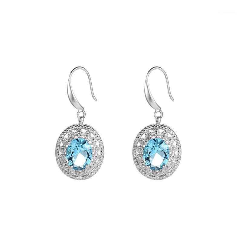 

Fashion Round Zircon Drop Earrings For Women Long Dangling Earrings Wedding Party Jewellery1