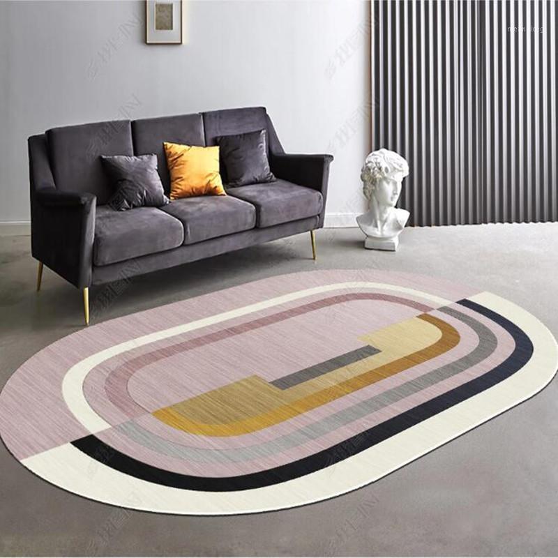 

Modern minimalist crystal velvet rug oval bathroom anti-skid floor mat living room bedroom floor mat decoration home carpet1, 03