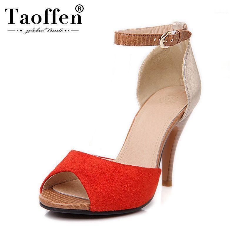 

TAOFFEN Young Sexy Ladies Party 2021 Spring Summer Sandals High Heel Office Ladies Shoes Women Daily Wedding Shoes Size 34-431, Blue