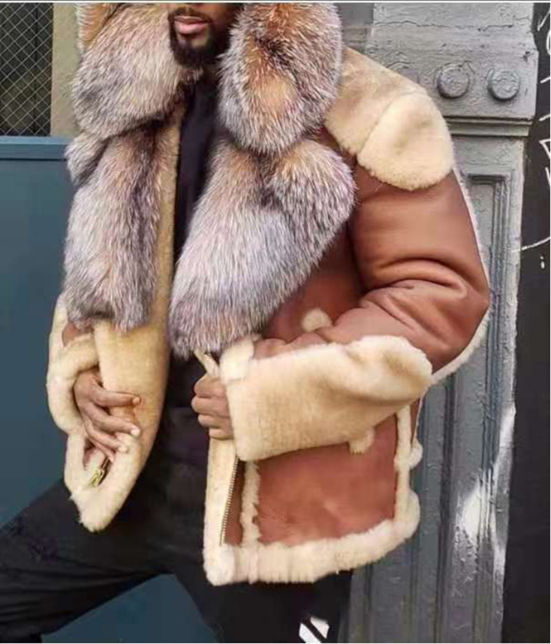 2021 Le nouveau nouveau cuir épais de Plutonium Short Agneau Peau Long Fur Fur Homme Manteau Pzjh