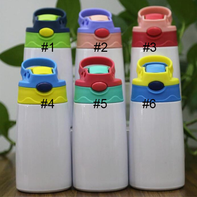 

6colors 12oz Sublimation Sippy Cup 350ml Sublimation Children Water Bottle With Straw Lid Portable Stainless Steel Drinking Tumbler For Ngrt