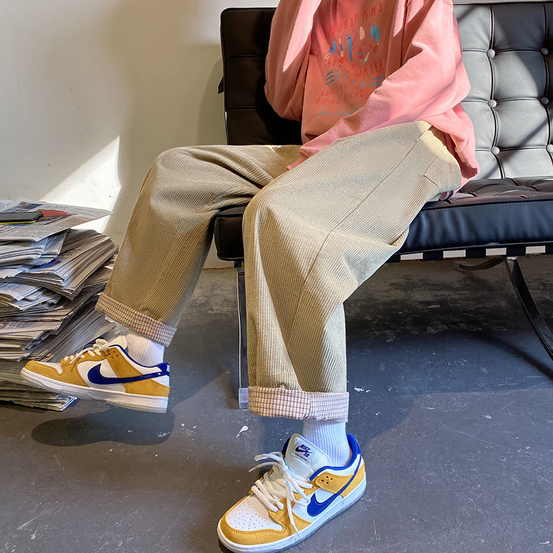 

Men' Trousers 2021 Spring and Winter New Wild Trend Chess Slacks Male Clothes 02X6, Khaki.