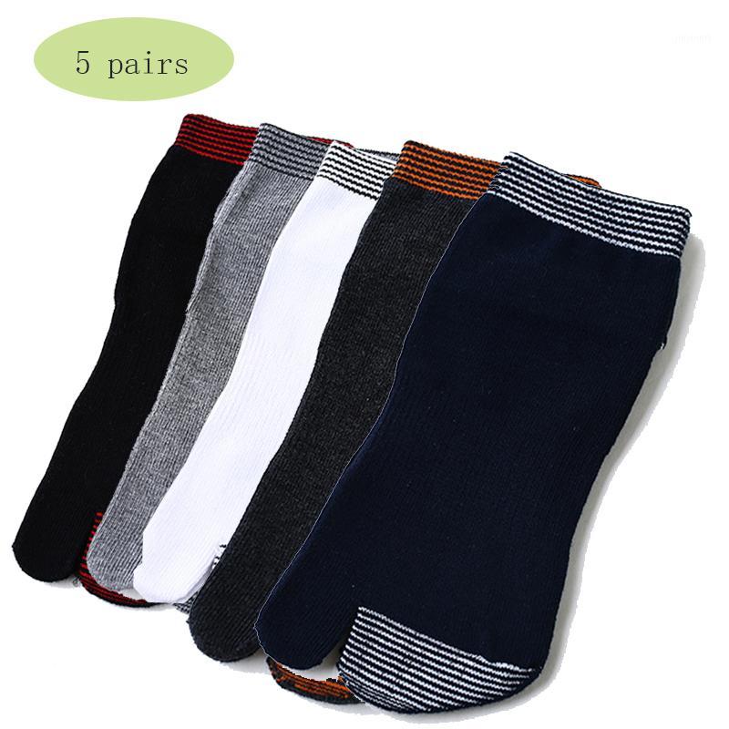 

5 pairs/lot Men Summer Sports Socks Japanese Flip Flop Sandal Split Toe Tabi Socks Casual or Active Wear Cotton Ankle1, Black
