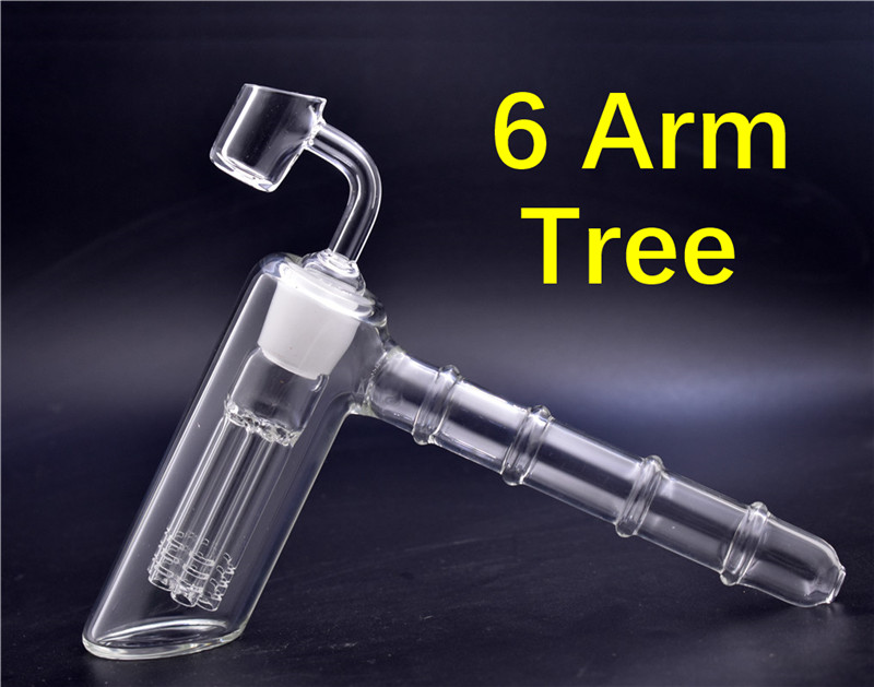 

1pcs Glass Hammer Bongs 6 Arm perc Percolator Smoking pipes bubbler Glass Water bongs with 4mm Buckets Quartz banger Nail