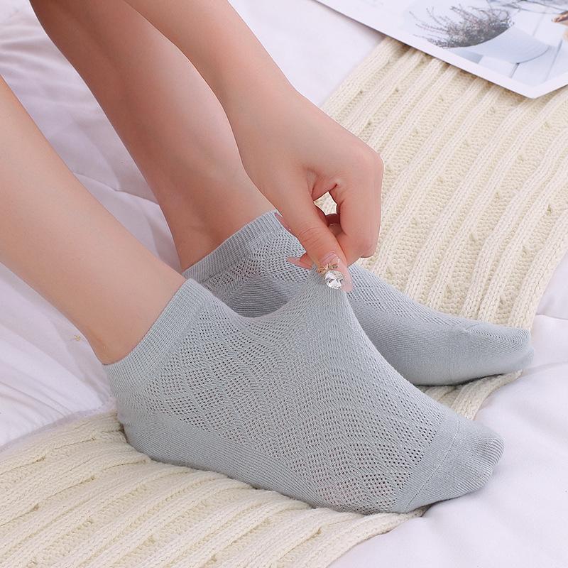 

5Pairs Women Socks Small fresh striped cotton socks Colored stripes female Mesh High quality girl, Black