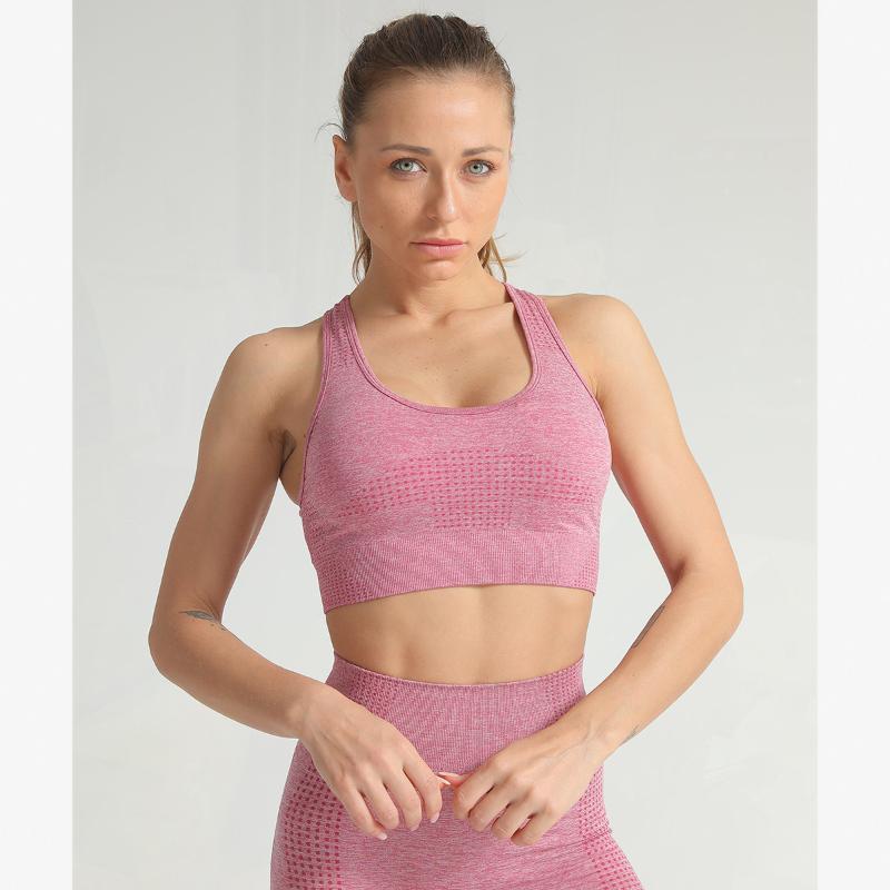 

Plus Size Padded Strappy Sports Bra Push Up Sport Bras Women Active Wear Seamless Top Gym Sexy Girl Colorvalue Yoga Fitness Bra, Gray