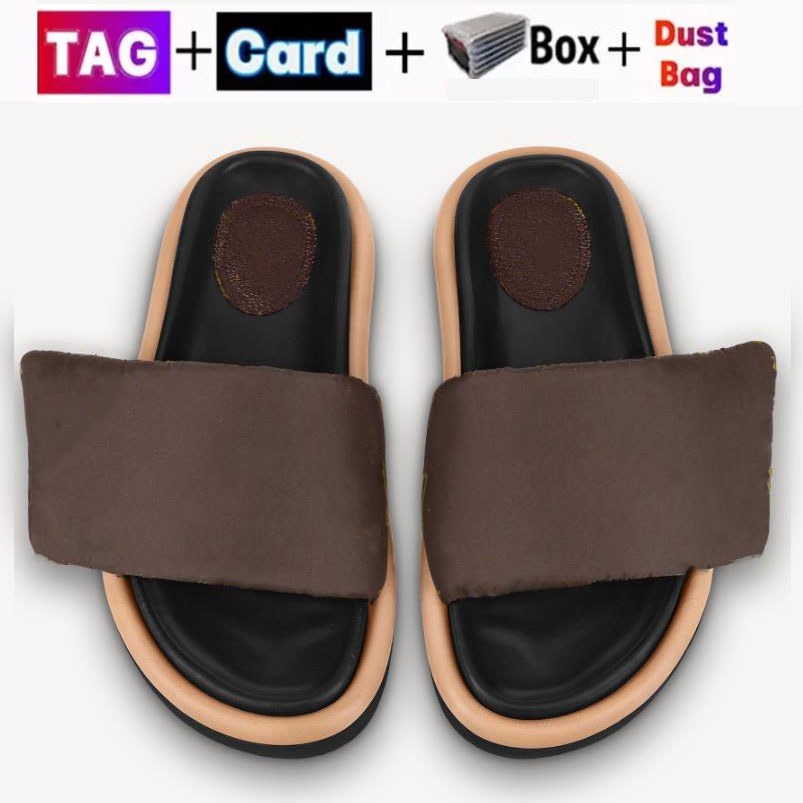 

Pool Pillow Comfort Sandals Designer Velcro Slippers Women Mule Slipper Lady Nylon Shoes Strap Men Leather Sandal Sunset Flat Rubber Outsole Slide, 10