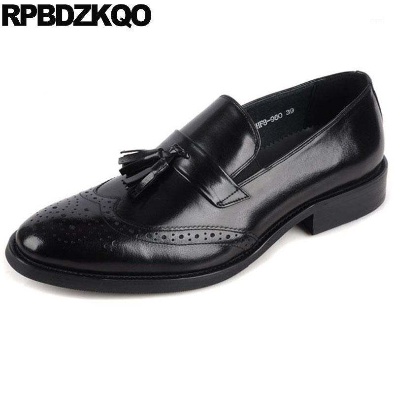 

Italian Brogue Formal Wedding Tassel Men Oxfords Shoes Handmade Genuine Leather Casual Spring Wingtip Brand Dress Black Loafers1