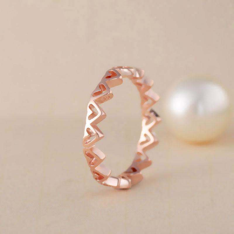 

Cluster Rings 100% 925 Sterling Silver Pan Ring Creative Temperament Hand Painted Love Couple For Women Wedding Party Fashion Jewelry