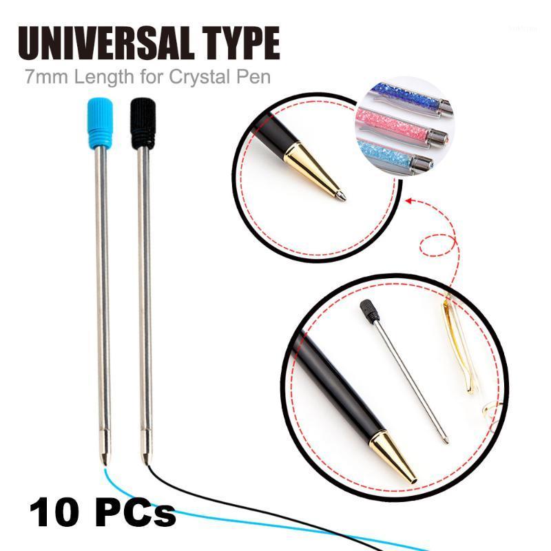 

10 pcs/lot Metal pen refill for Crystal Diamond Ballpoint pen student rod cartridge core black blue color 7cm length1