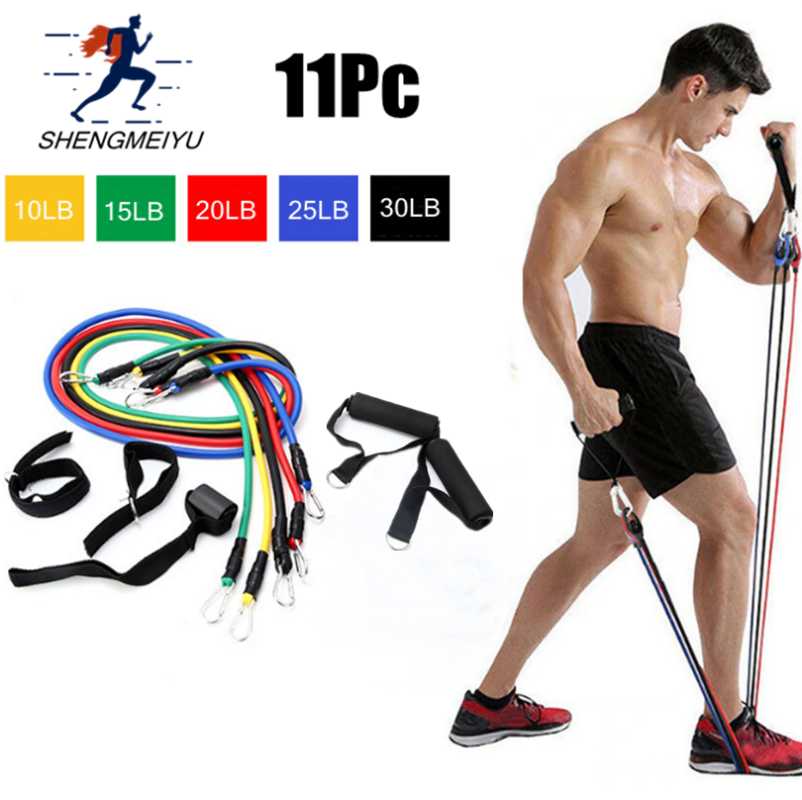 

11 Pcs Resistance Bands Set Fitness Bands Resistance Gym Equipment Exercise Pull Rope Fitness Elastic Training Expander