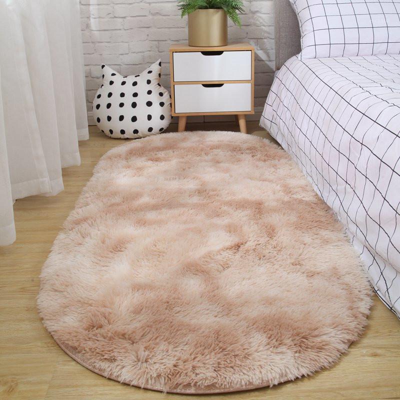 

Carpet bedroom oval bedside carpet living room sofa coffee table mat floor room plush rug not lint non-fading non-slip blanket1