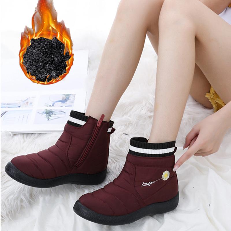 

winter women' boots waterproof plush warm snow boots female fur ankle booties flats causal stretch shoes plus size 35-43 VT1511, Gray
