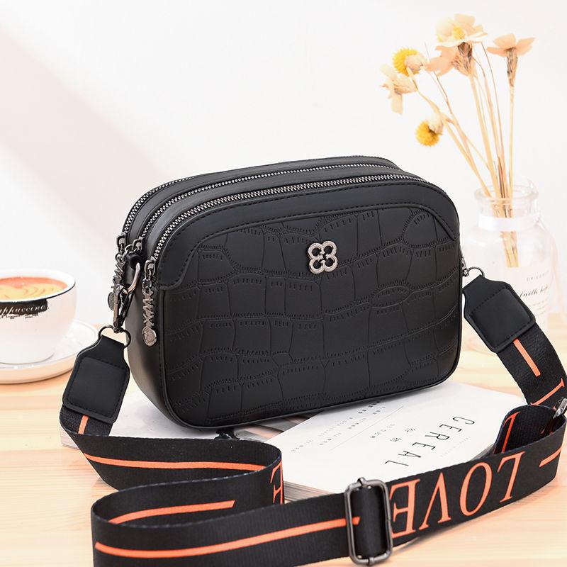 

Fashion Luxury Handbags Women PU Crocodile Pattern Shoulder Bag Women Three Layer Crossbody Bags Large Capacity Small Square Bag, Red